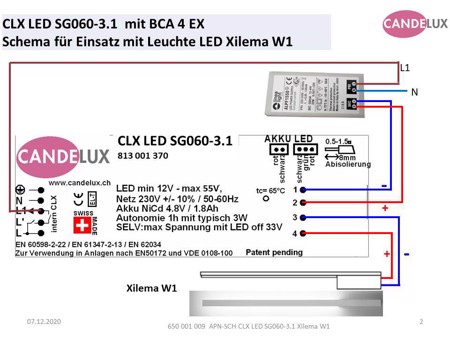 Applikationsnotiz APN-SCH CLX LED SG060-3.1 Xilema W1 Notlichtfunktion